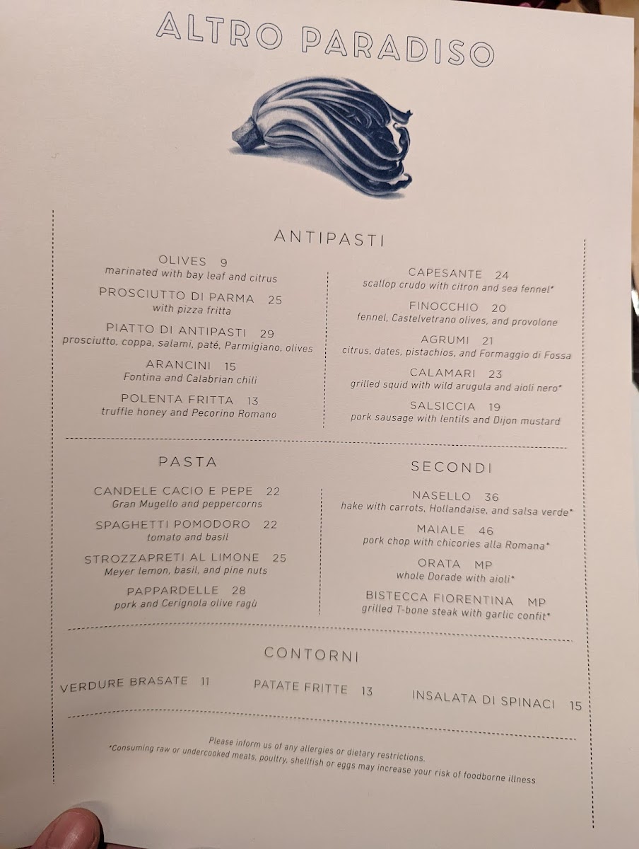 Altro Paradiso Menu - Image 5